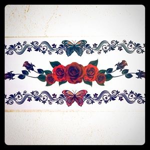 TEMPORARY ROSE & BUTTERFLY TATTOOS 🌹